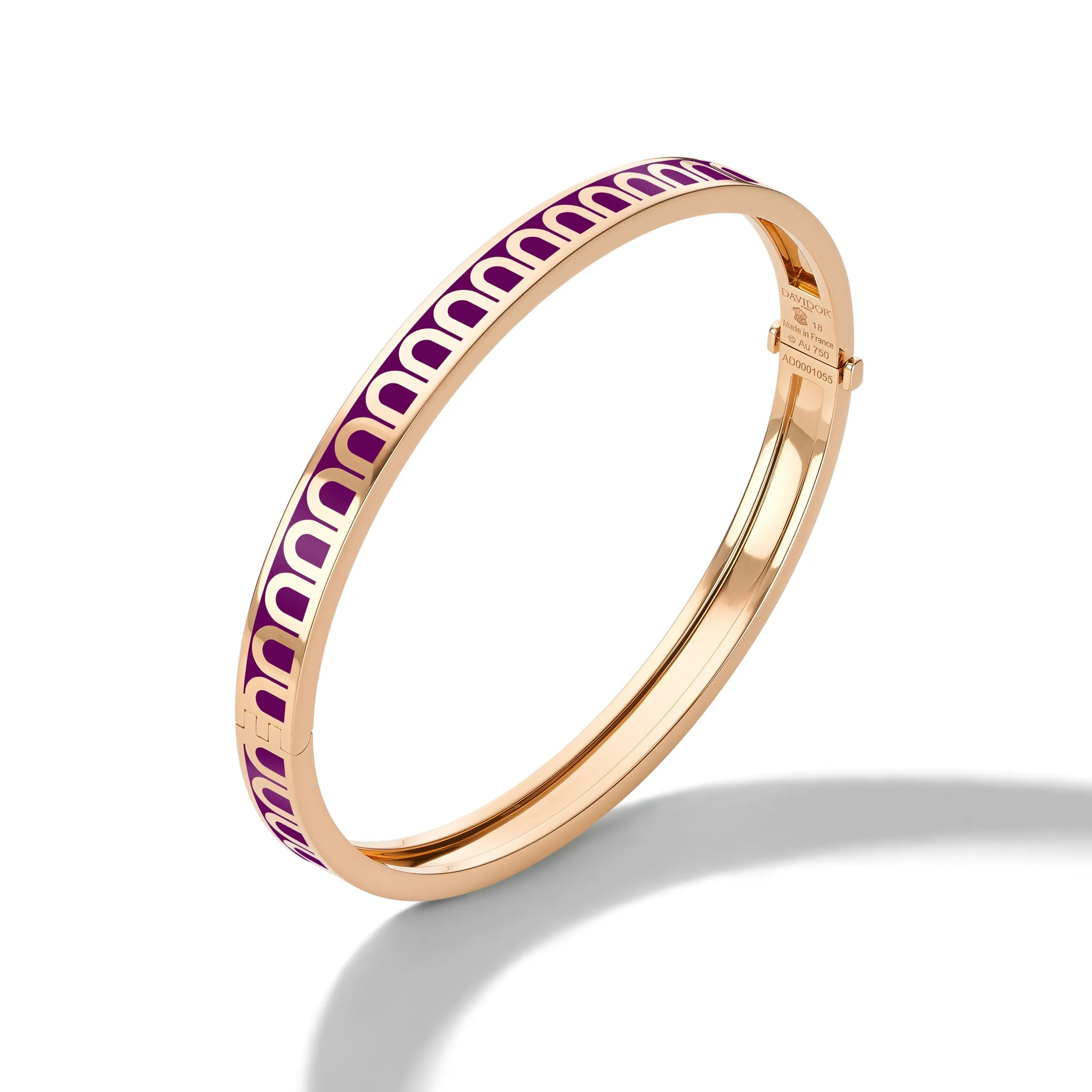 L'Arc de DAVIDOR Bangle PM, 18k Rose Gold with Lacquered Ceramic