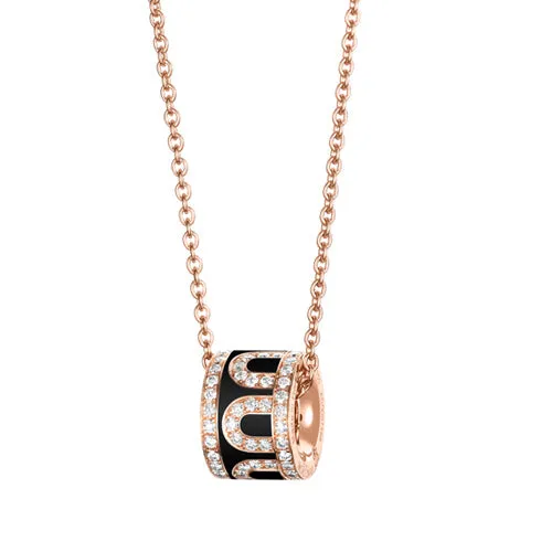 L'Arc de DAVIDOR Bead, 18k Rose Gold with Lacquered Ceramic and Palais Diamonds