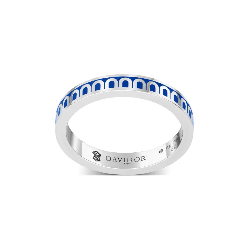 L'Arc de DAVIDOR Ring PM, 18k White Gold with Riviera Lacquered Ceramic