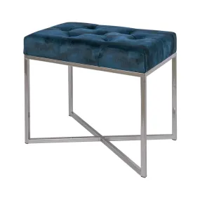 Legacy Twilight Blue Chrome Base Single Ottoman