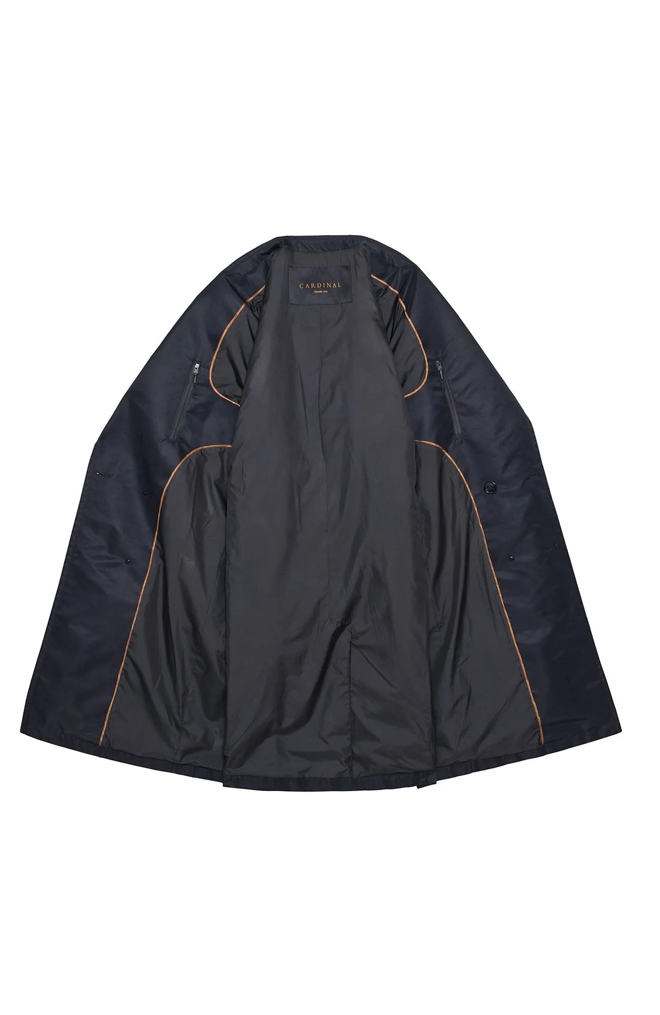 LEO BLACK DOUBLE BREAST RAINCOAT