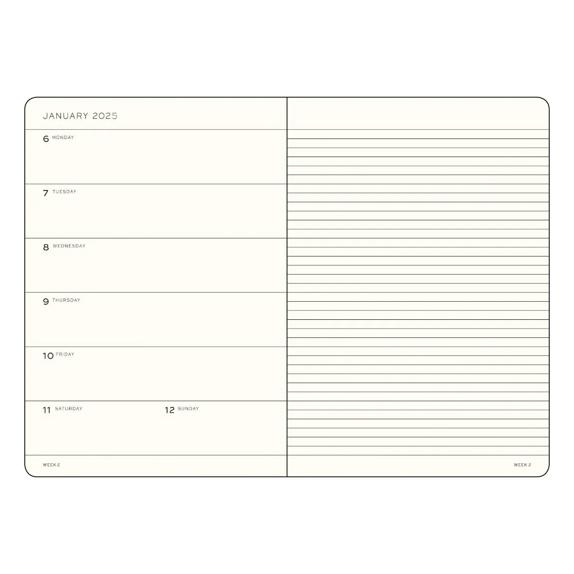 Leuchtturm1917 Weekly Planner & Notebook Medium (A5) 2024-25, 18 months