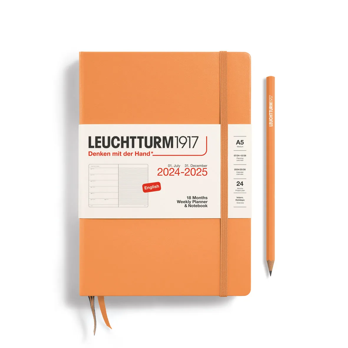 Leuchtturm1917 Weekly Planner & Notebook Medium (A5) 2024-25, 18 months