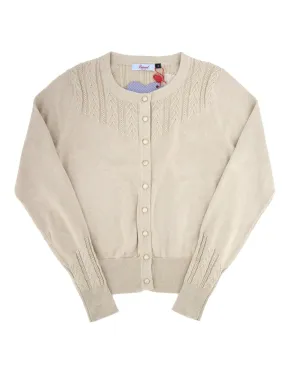 Light Beige Vintage Style Classic Cardigan