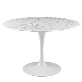 Lippa 47" Round Artificial Marble Dining Table