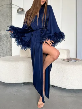 Long Feather Sleeves Robe