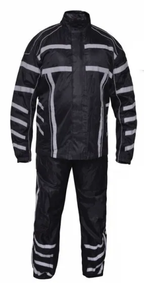 Mens REVOLUTION GEAR Reflective Nylon Rainsuit