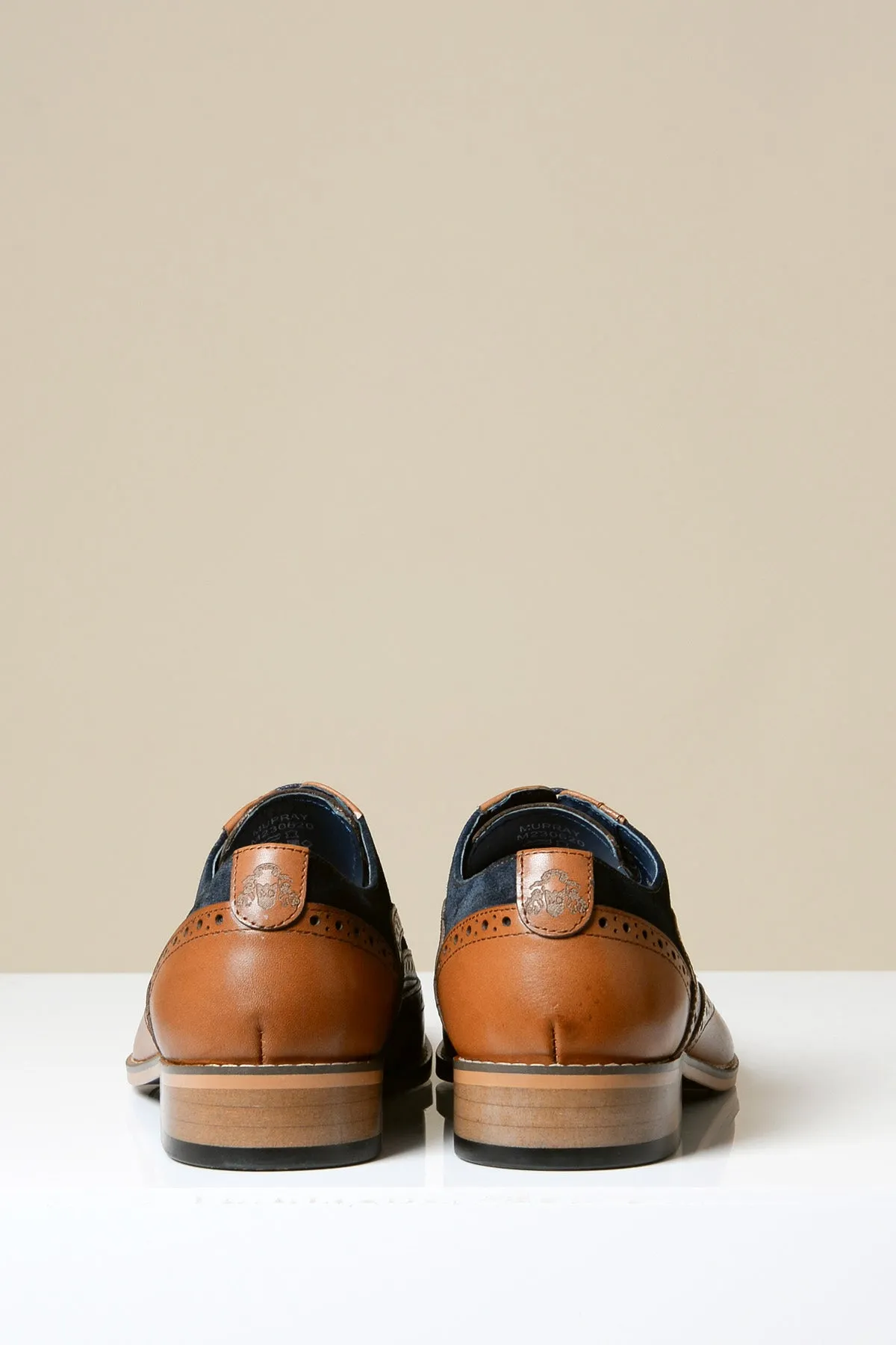 MURRAY - Contrast Tan Leather Suede Brogue Shoe