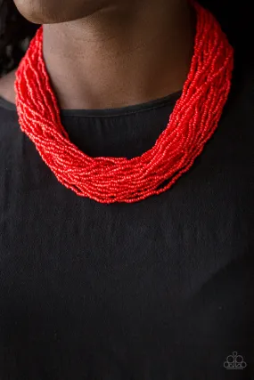 Paparazzi Accessories - The Show Must Congo On #N147 Box 2 - Red Necklace