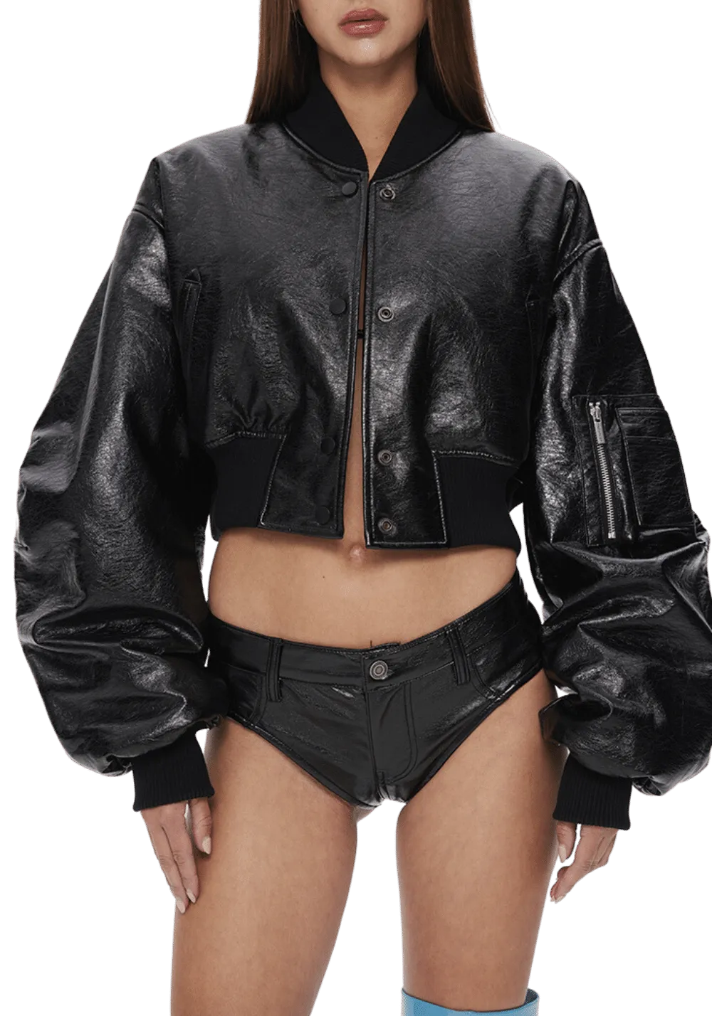 Patent Leather Short Jacket