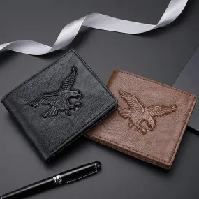 Portefeuille Homme design "Aigle" en relief 3D Noir avec porte-cartes inclus (coloris noir)