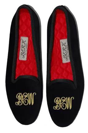 Script Style Monogram Slippers