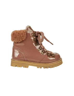 Shearling Winter Boot - Rose Clay Patent