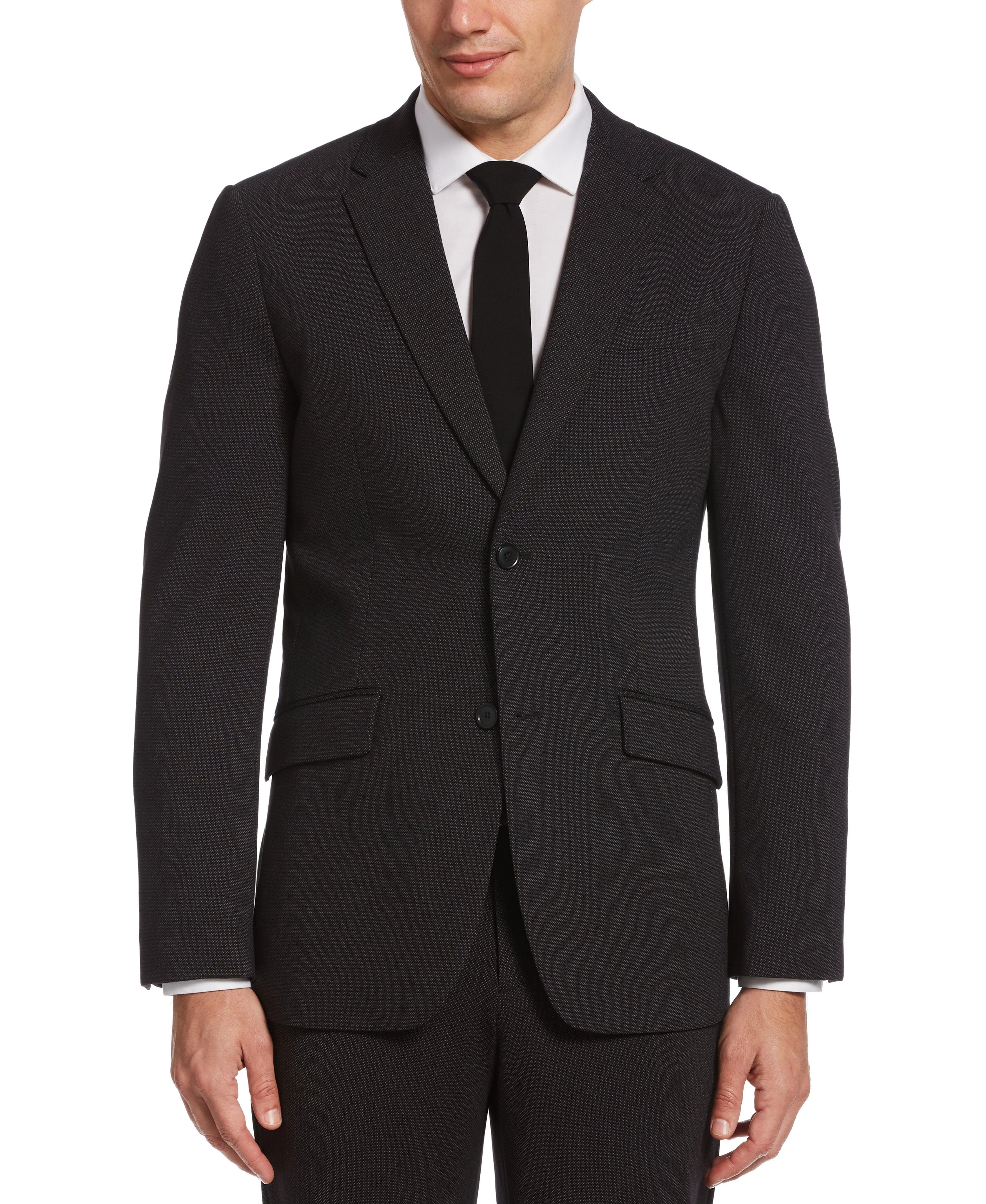 Slim Fit Pindot Stretch Knit Suit Jacket