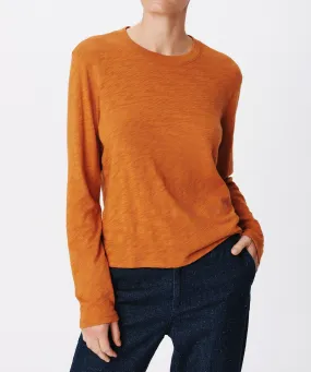 Slub Jersey Long Sleeve Crop Tee - Cornelian Stone