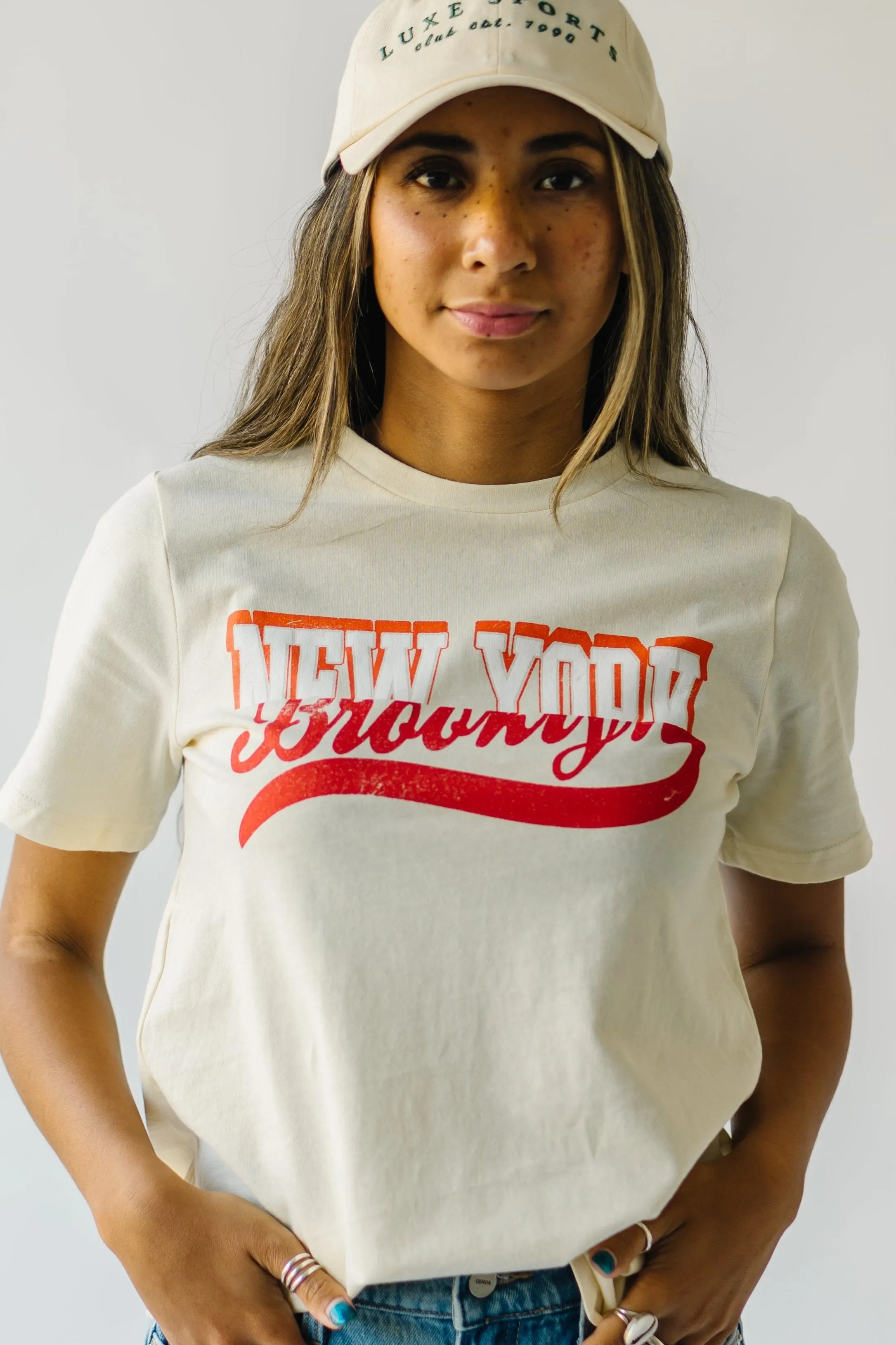 The Brooklyn New York Graphic Tee in Cream